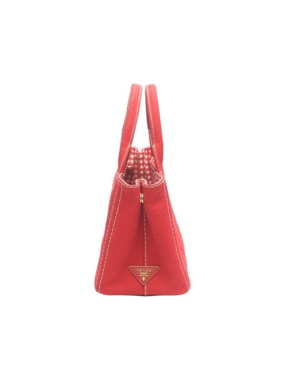 Prada 1 Bg439 Canvas Tote Bag Canapa Mini Red - Picture 3 of 10